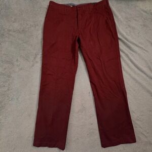 Cremieux Men's Burgundy Comfort Stretch Chinos Pants 38x30 Cotton Spandex